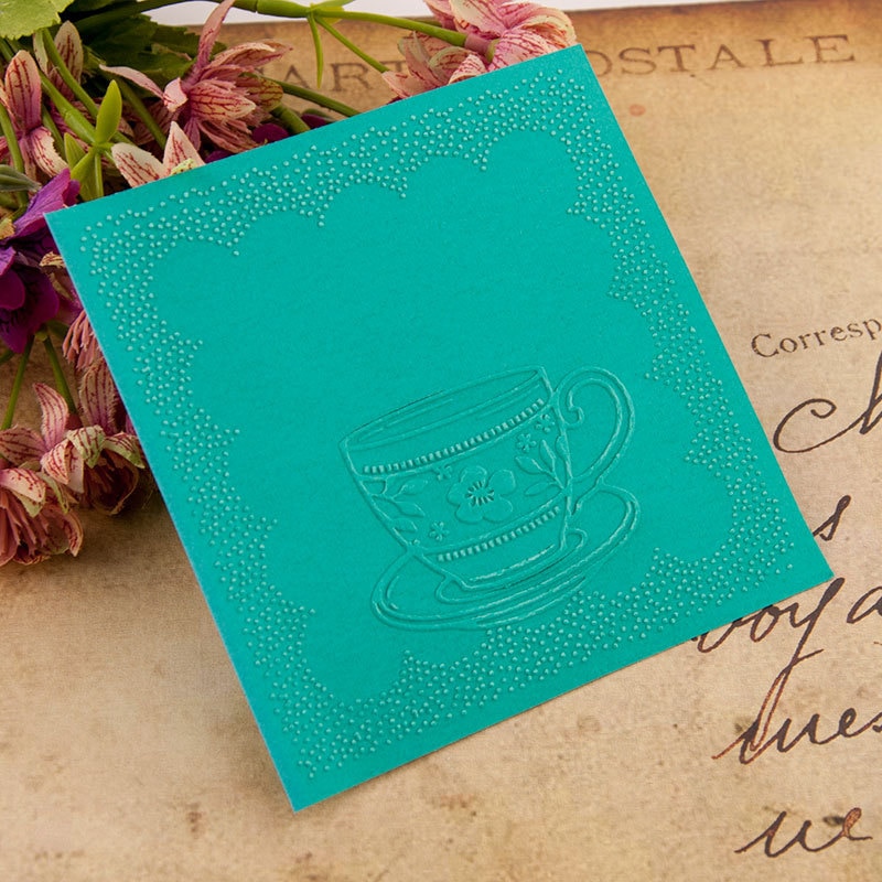 Flower Tea Cup Arrivals Scrapbook Dot DIY Paper Cutting Dies Scrapbooking Plastic Background Folder