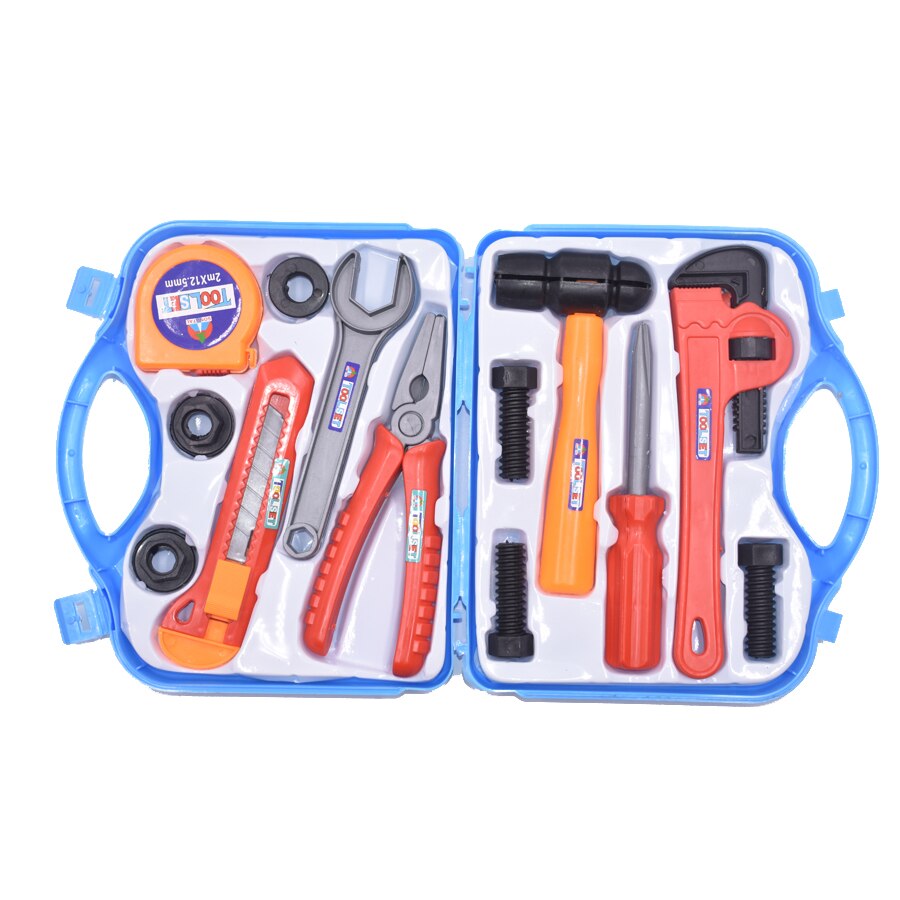 I bambini giocano casa giocattolo kit cassetta degli attrezzi combinazione di strumenti di riparazione per diffondere il regalo del giocattolo di simulazione di plastica colore Casuale