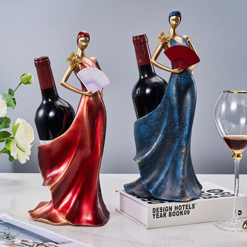 Europese Moderne Schoonheid Wijnrek Home Decor Rode Wijn Houder Woonkamer Decoratie Meubels Hars Ornament Relatiegeschenken