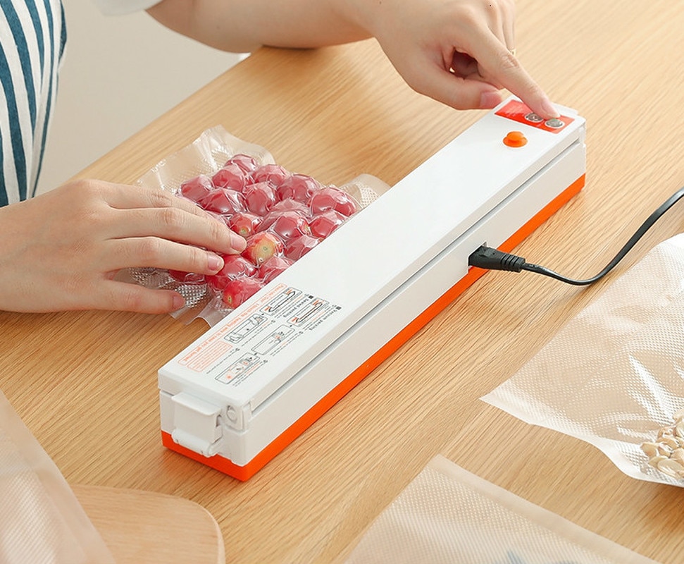 Uszczelniacz próżniowy pakowarka folia robić żywności gospodarstwa domowego uszczelniacz pakowacz próżniowy zachować jedzenie świeże 220V/110V bezpłatny prezent 10 sztuk torby robić przechowywania