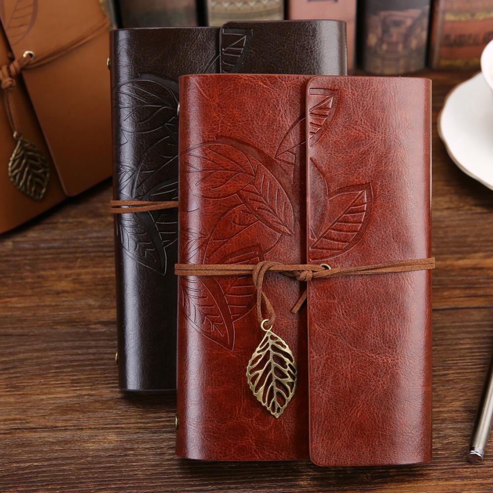1Pc 80 Sheets Leaf Diary Journal Blank Notebook School Stationery