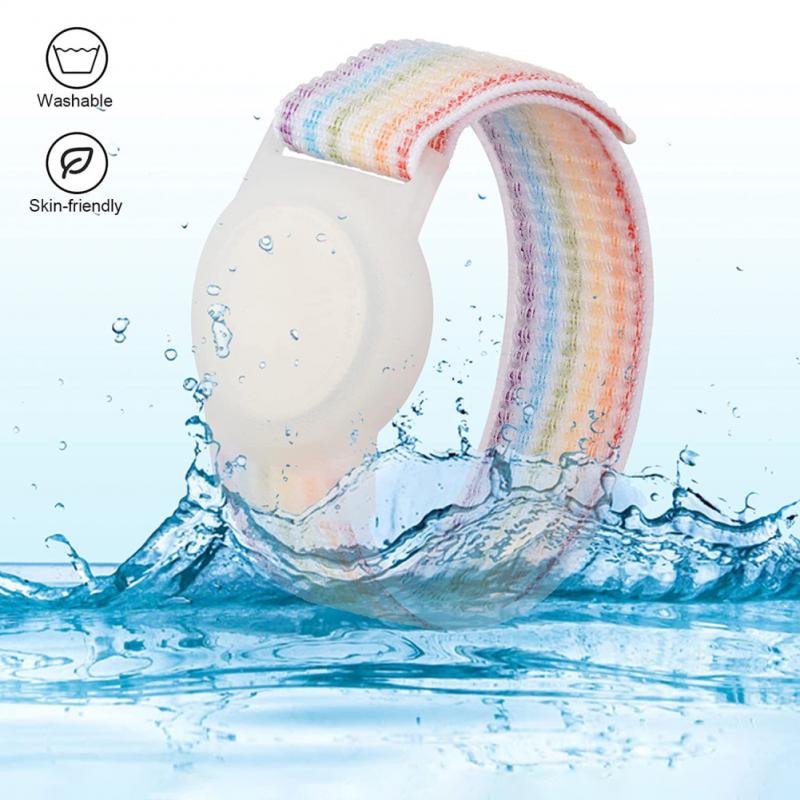 Dla Apple Airtag Nylon + TPU pasek dziecko dorosły GPS Finder kolorowe ochronne silikonowe etui do AirTag Case opaska na nadgarstek z trackerem