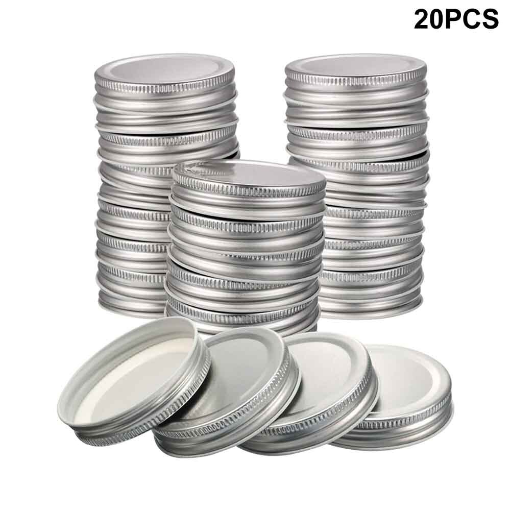 Mason Jar Lids Storage Solid Caps Tinplate Home Kitchen Secure Small Leak Proof Good Sealing Properties 70mm, 87mm: 20pcs 87mm