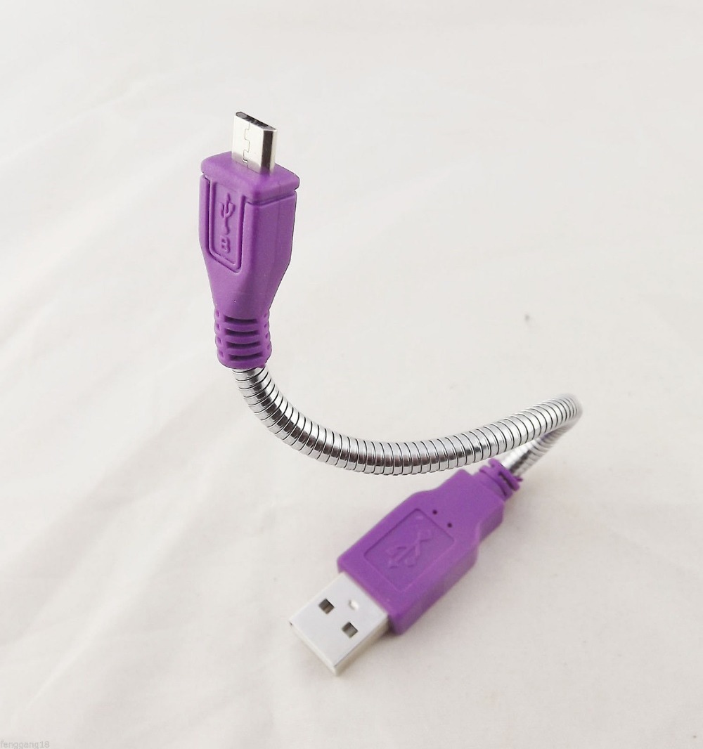 1pc USB 2.0 A Male Plug to USB Micro 5 Pin Male Plug Extension Flexible Metal Stand Cable 15cm