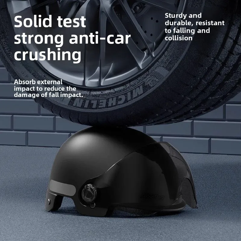 Veiligheidshelm voor fietsen, elektrische fietsen en motorfietsen (voor volwassenen en kinderen) met bril.