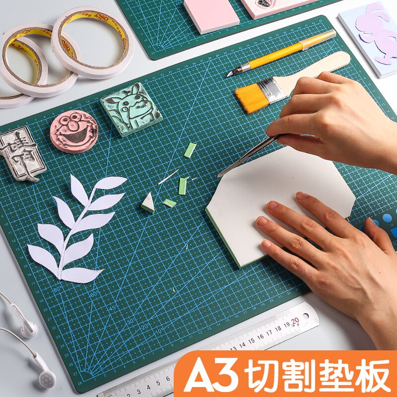 Cutting Mats A3&A4 Grid Double-sided Plate/PVC self-healing durable cutting pad/DIY rubber stamp leather carving pad
