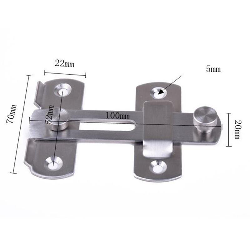 4 Inch Door Latch Stainless Steel Door Latch Brushed Texture Bolt Insurance Bolt Door Buckle Small Pet Cage Door Lock (Silver)