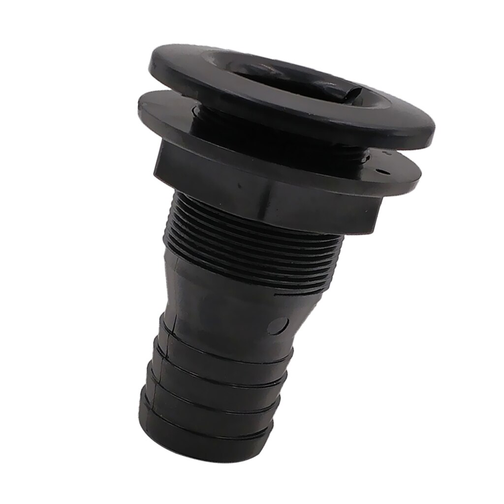1.5 Inch Through Hull Mushroom Head Barbed Plastic Black Thru Hull Connector