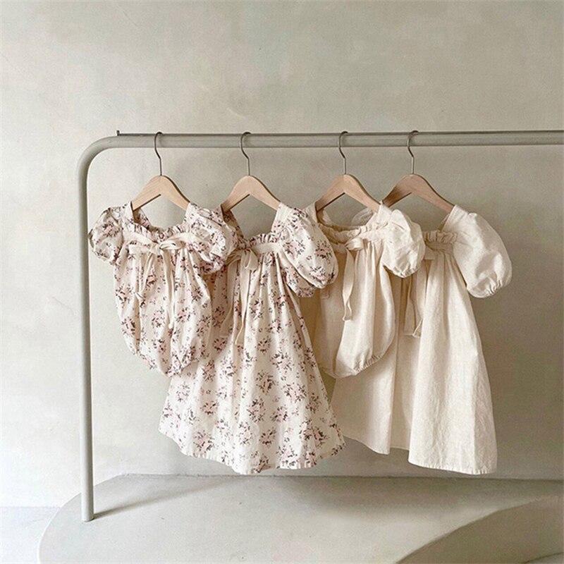 Pelele de verano para bebé y niña, monos de princesa con lazo Floral sólido dulce para recién nacido, ropa de algodón de manga corta para niños