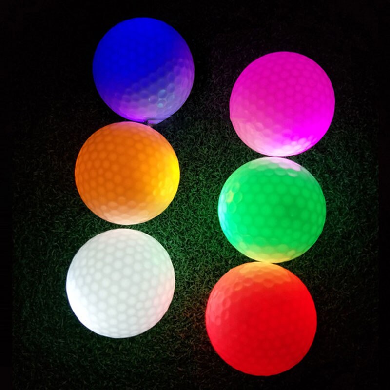 1Pc Glowing Golf Ball Night Light up LED Golf Ball for Long Distance Shooting Dark Night Sport Practice TOO789