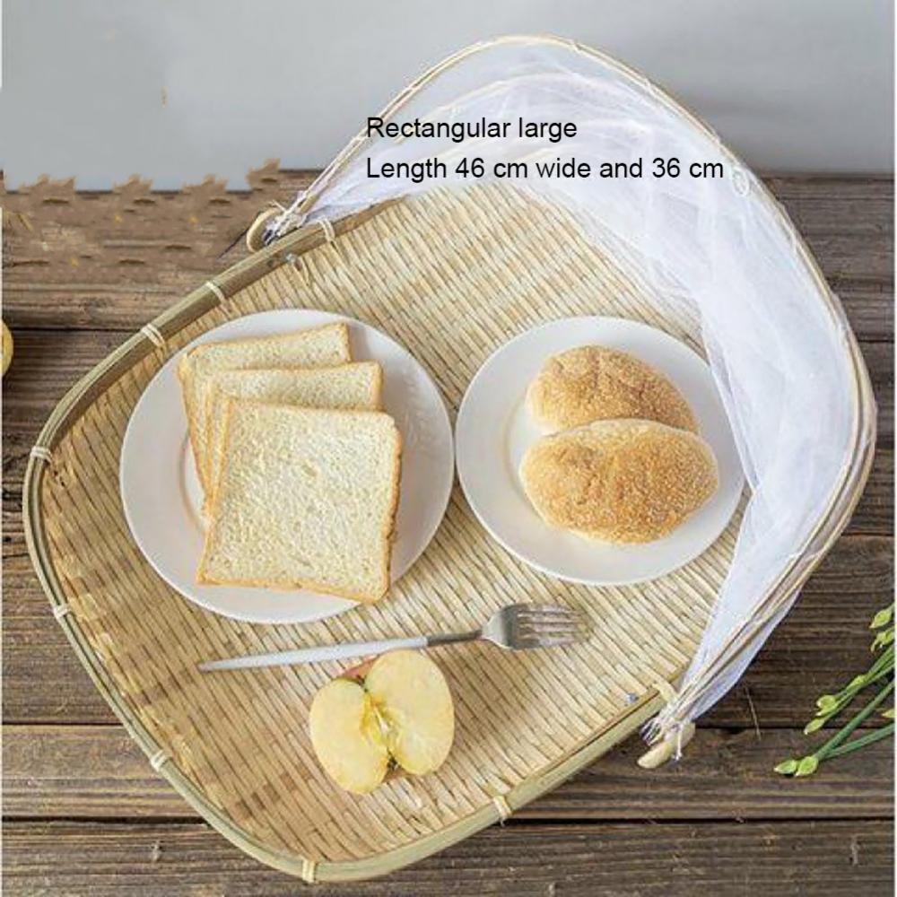 Hand-gewebte Lebensmittel Portion Zelt Korb Tablett Küche Obst Gemüse Brot Lagerung Korb Picknick Ich bin Freien Gittergewebe Netz Abdeckung Küche werkzeug