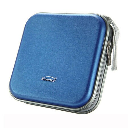 40Pcs/80Pcs Capaciteit Disc Cd Tas Dvd Wallet Organizer Case Waterbestendig Cd Mouw Harde Eva bag Album Doos Grote Houder: 40PCS-Capacity-Blue