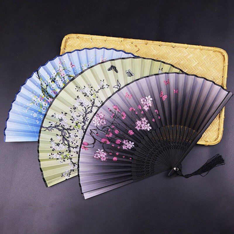 Fan Chinese Japanse Stijl Vouwen Fan Home Decoratie Ornamenten Patroon Art Bruiloft Dance Hand Fan