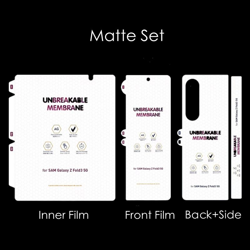 4 In 1 Front Back Matte Hydrogel Film Voor Samsung Galaxy Z Vouw 3 2 W22 W21 Zachte Frosted Screen protector Anti Geen Vingerafdruk