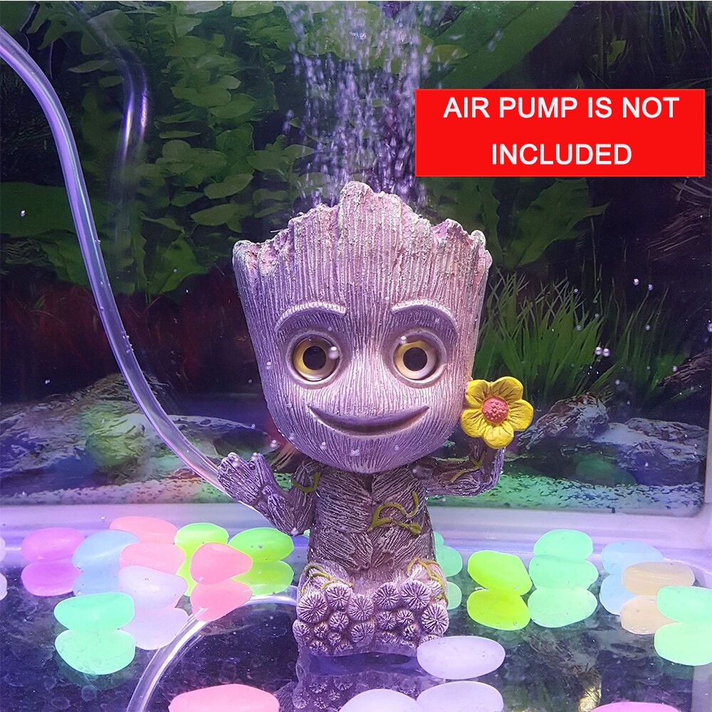 Mini Lovely Cartoon Tree Man Aquarium Fish Tank Toy Cave Stone Ornament Resin Oxygen Air Pump Aquatic Garden Supplies Decoration