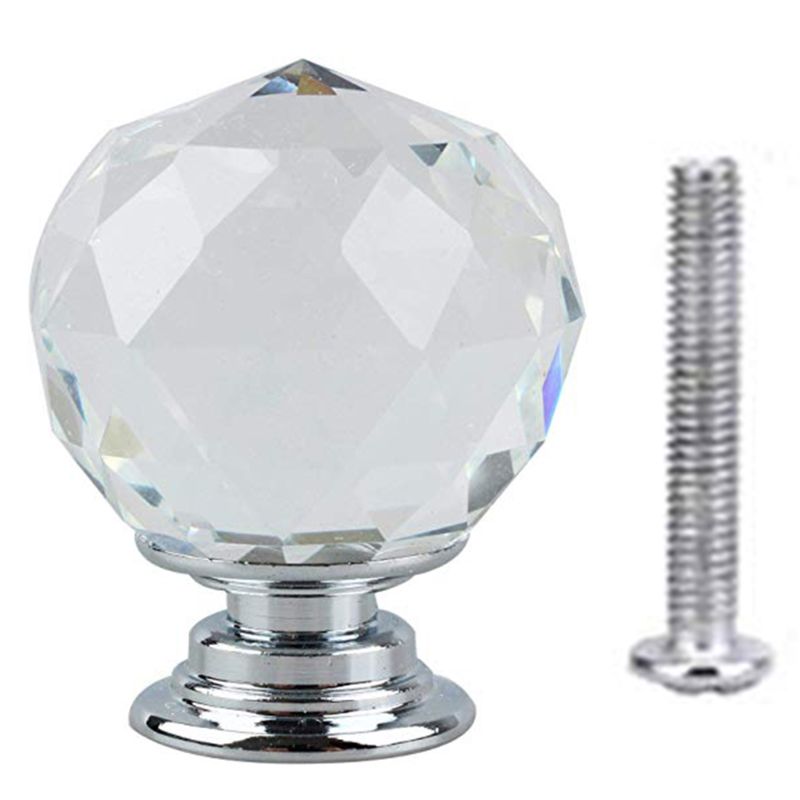 Krystalskuffeknapper glaskabinetknapper diamantformet skuffe trækker håndtag til hjem, skab, skab og kommode