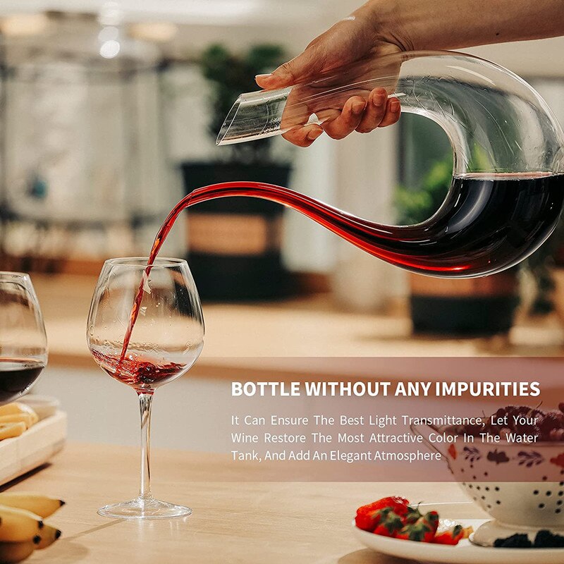 U-shaped Wine Pouring Device Large Decanter Red Wine Crystal Glass Wine Pot Wine Foreign Wine 1500ml Bar Accessory