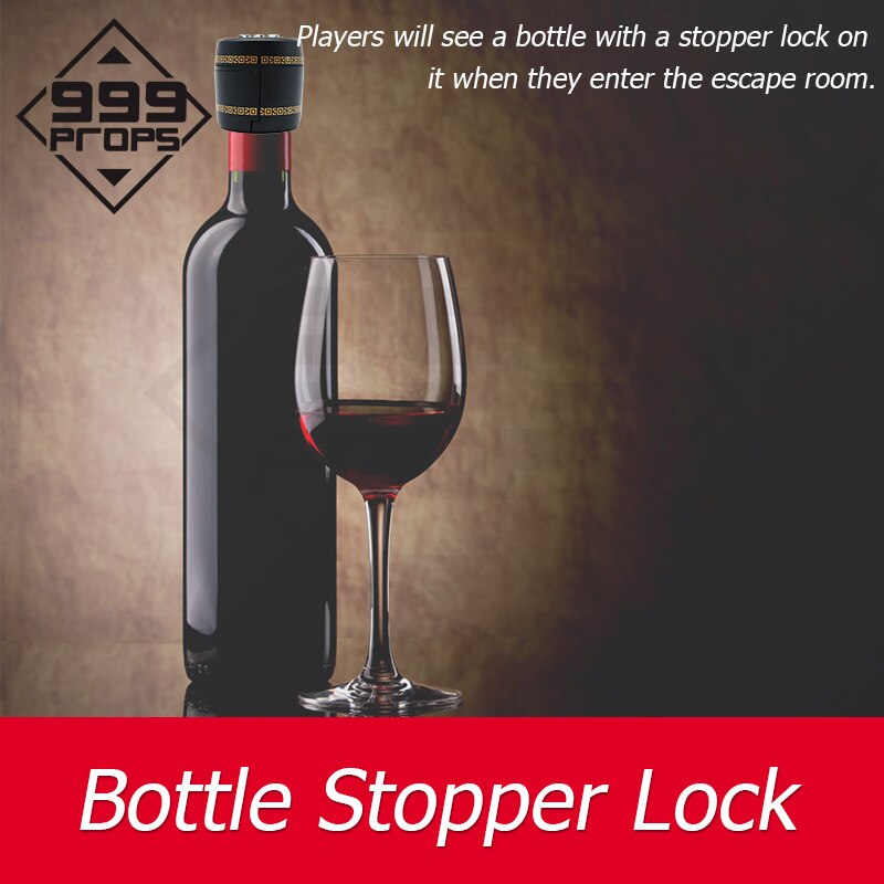 Fles Lock Liveroom Escape Game 3-Digit Puzzel Lock Plaats Het Slot Op Smalle Hals Fles Te Verbergen aanwijzingen 999Props