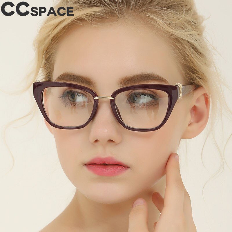 Cat Eye Brilmonturen Vrouwen Rhinestone Decoratie Stijlen Optische Mode Computer Bril 45605