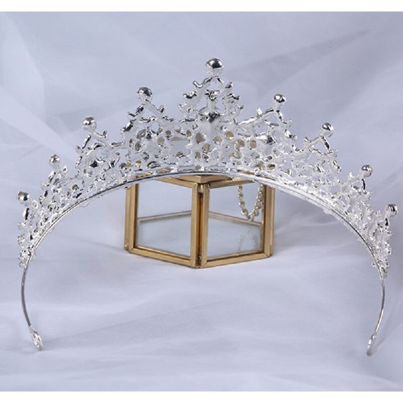Bridal Crown Hand-beaded High-end Crown Wedding Headdress Queen's Birthday Party Crowns 16 In Diameter And 6 Cm In Height
