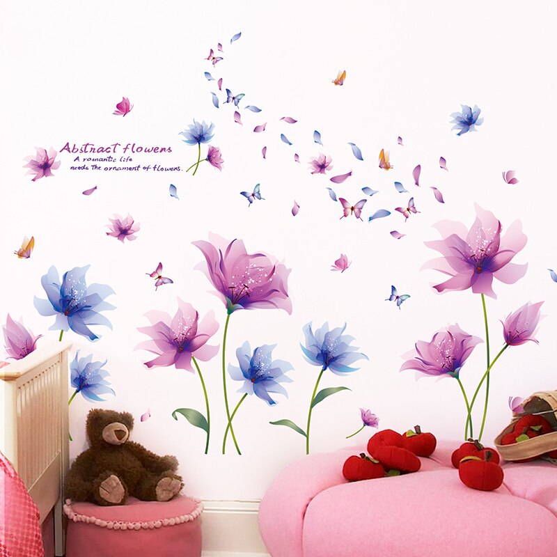 [SHIJUEHEZI] kwiaty rośliny naklejki ścienne DIY jelenie drzewa naklejki ścienne robić salonu dzieci sypialnia dekoracja kuchenna