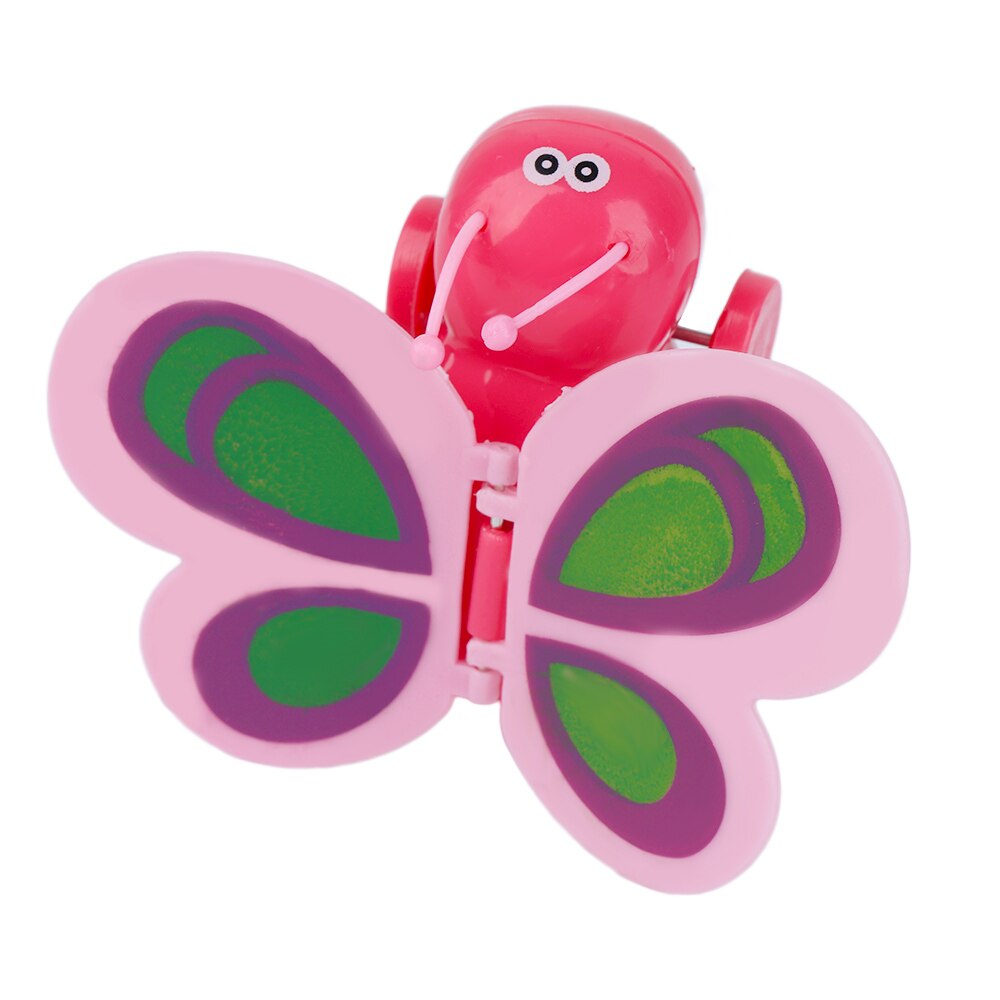 1 pieza Mini mariposa caminar juguetes divertido plástico forma de Animal alas viento-up juguete para niños color al azar