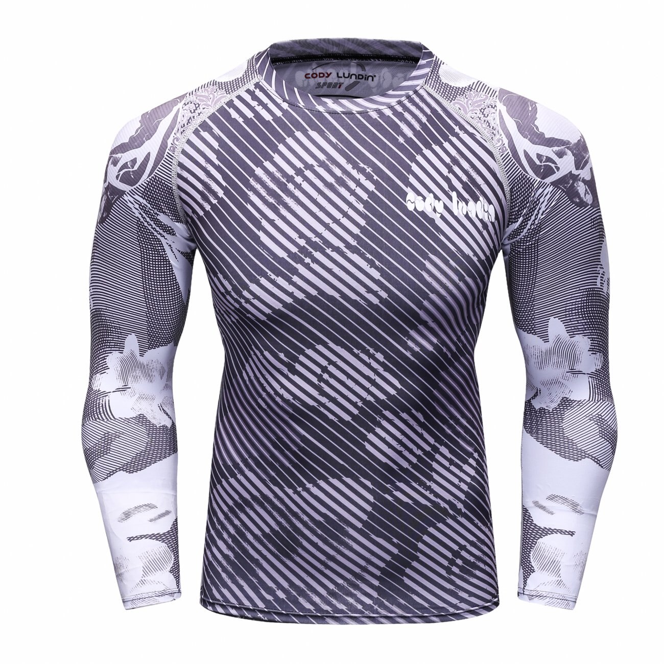 Rode Pluim 3D Mannelijke Compressie Fitness Lange Mouwen T-shirts Mannen Camouflage Digitale Printing Running Close Shirt