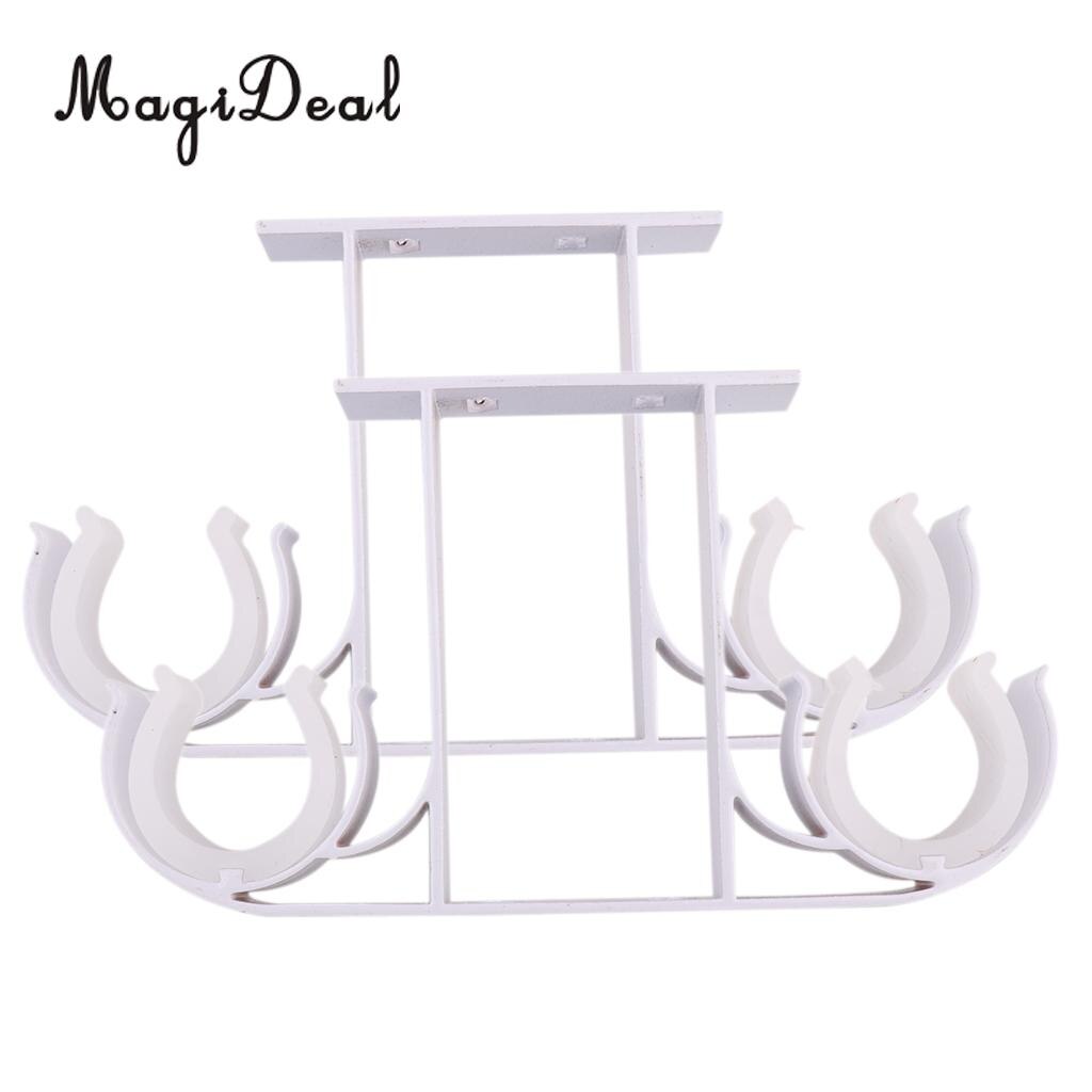 2x Aluminium Gordijnroede Pole Muur Beugels Haak Houder Dubbele Stang