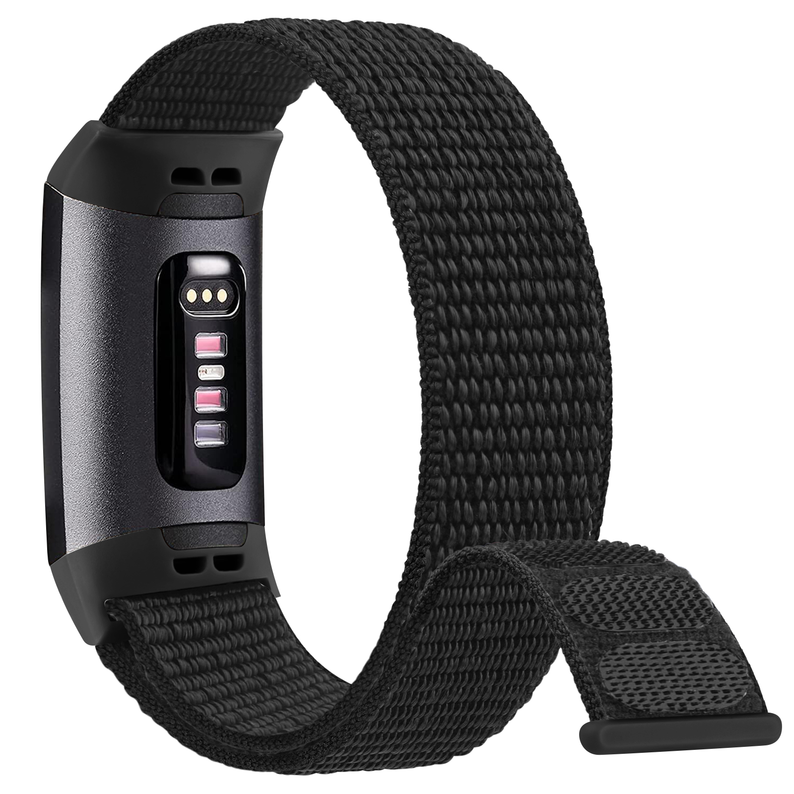 Nylon-Uhrenarmband für Fitbit Charge 6 4 5 3 SE Band Sportarmband Schlaufenarmbänder Armband für Fitbit Charge 5 3 4 3 SE Correa: S / Schwarz grau