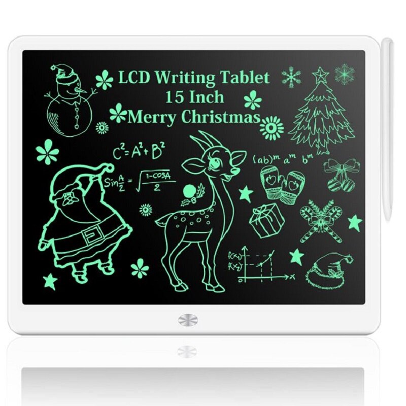 15inch Smart Writing Board Drawing Tablet LCD Screen Writing Tablet Digital Graphic Tablets Electronic Handwriting Pad with Pen: 15inch White