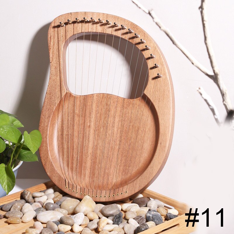 16-Tone Log Lyre Portable Musical Instrument 16-Strings Solid Wood Veneer Lyre Stringed Instrument YA88: 11