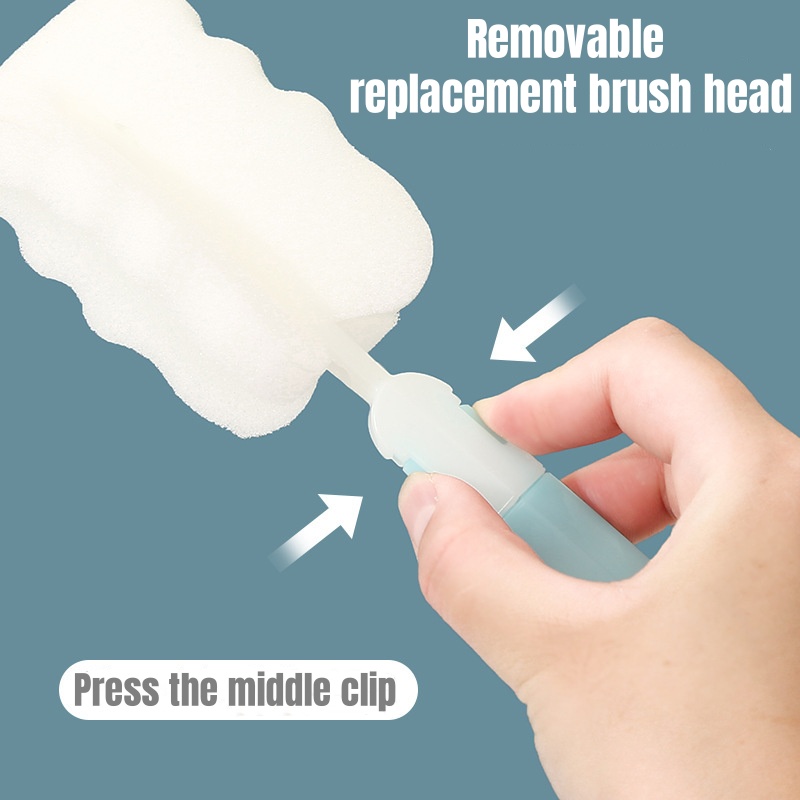 1/3/5 pezzi spazzola per tazza in spugna morbida manico lungo spazzola per bottiglia di spugna bevanda bicchiere di vino bottiglia di vetro lavaggio senza strumento di pulizia morto