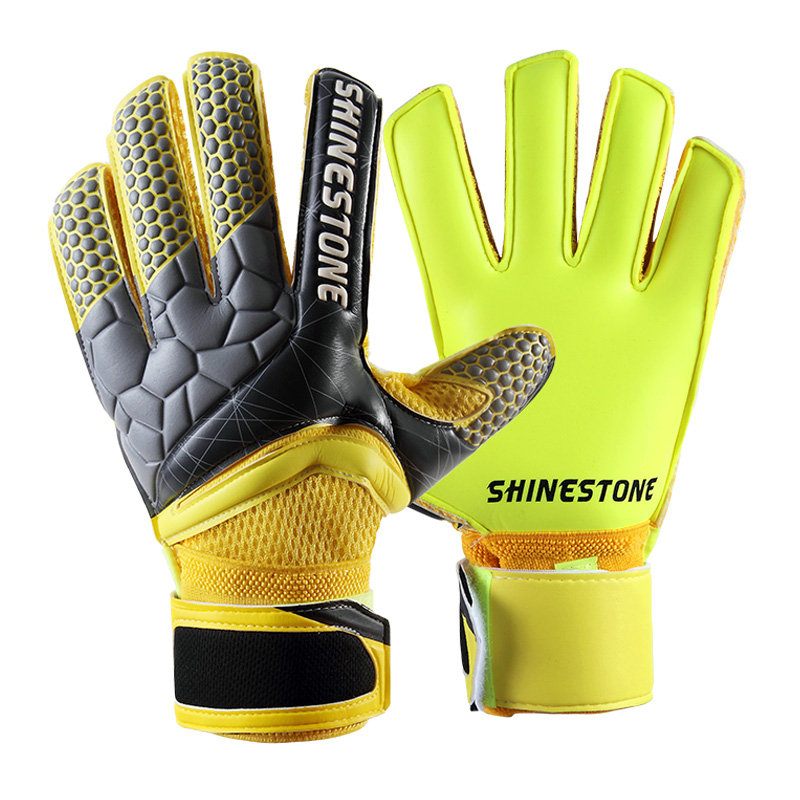 Männer Jungen Latex rutschfeste Torwarthandschuhe Professionelle Fußball Torwarthandschuhe Fingerschutz Fußball Atmungsaktive Handschuhe: Rot / XS
