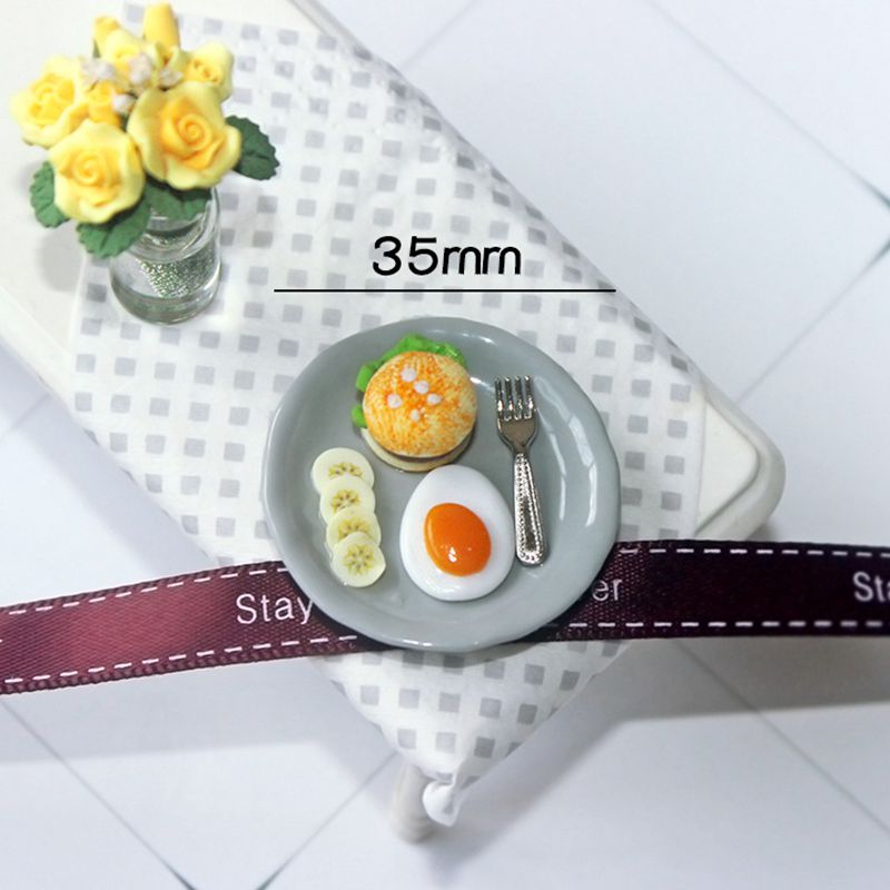 1 Set 1/12 Schaal Miniatuur Fast Food Mini Hamburger Ei Pretend Voedsel Voor Blyth OB11 Bjd Poppenhuis Keuken Spelen speelgoed