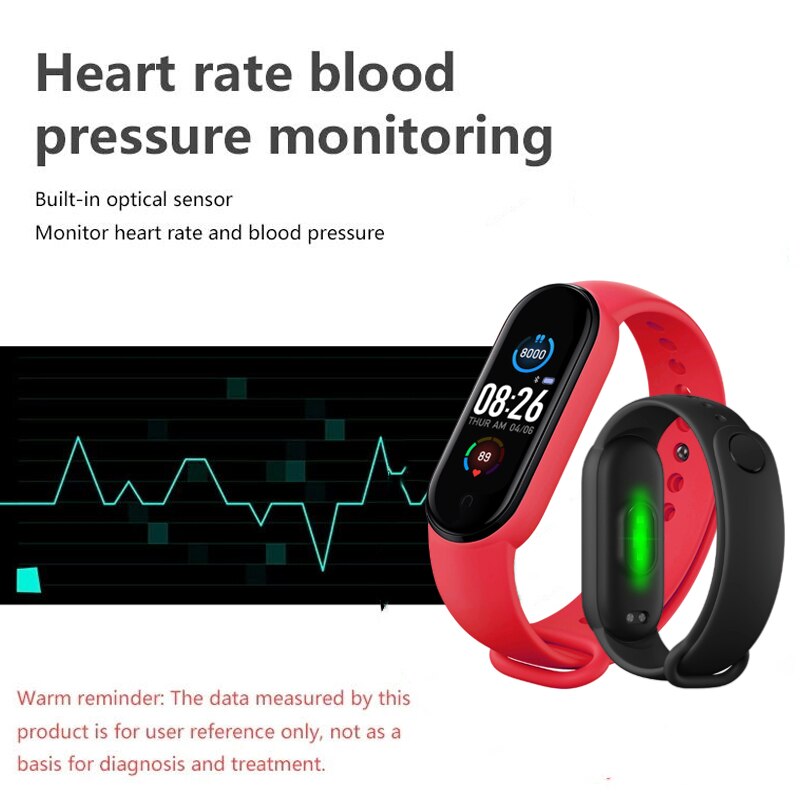 M5 Smart Watch Bluetooth Fitness Tracker Pedometer Heart Rate Monitor Call Reminder Blood Pressure Smartband for IOS Android