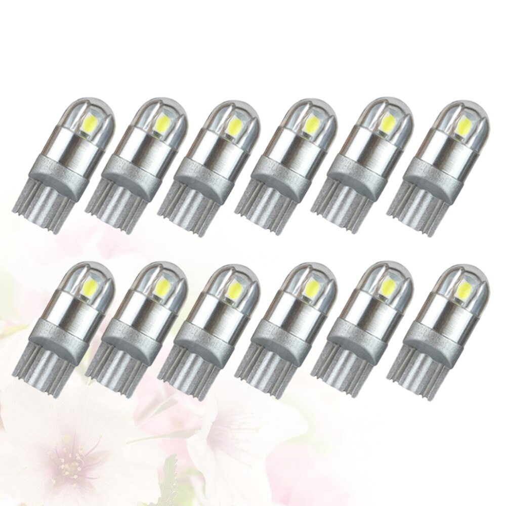 12pcs LED Car Tail Bulb Brake Lights Auto Reverse Lamp Daytime Running Signal Light(T10 3030 Blue Light)