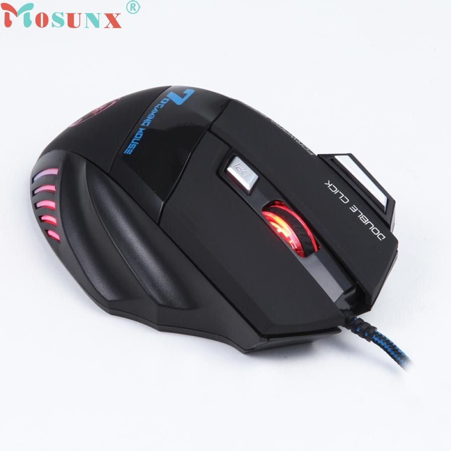 Top Mosunx 3200DPI LED Optical 7D USB Wired Gaming Game Mouse Pro Gamer Tech Adjustable DPI Mice