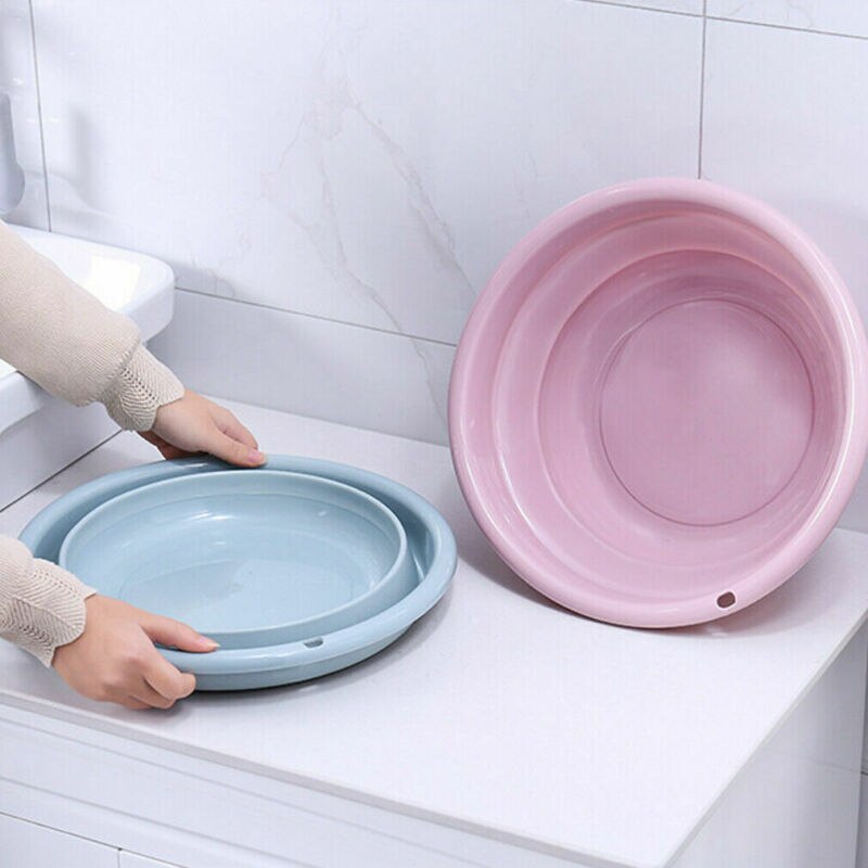 23*10cm Plastic Portable Camping Folding Wash Basin Collapsible Bucket