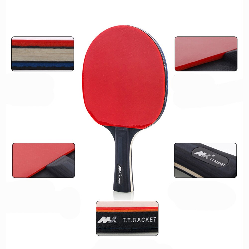 Table Tennis Bat 2pcs 3 Star Racket Double Face Pimples In Long Short Handle Ping Pong Paddle Bat with Good Control