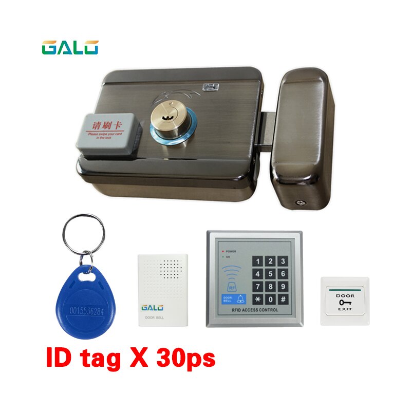 Family Full kit set Security Electronic 125khz RFID Gate Door Lock Access Control System with doorbell exit switch keyboard