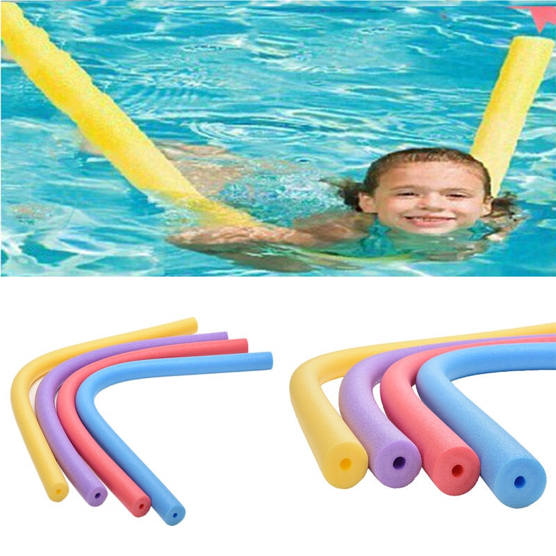 6*150Cm Drijvende Zwembad Noodle Zwemmen Kickboard Hollow Leren Schuim Water Float Aid Woggle Zwemmen Flexibele Rij Ring