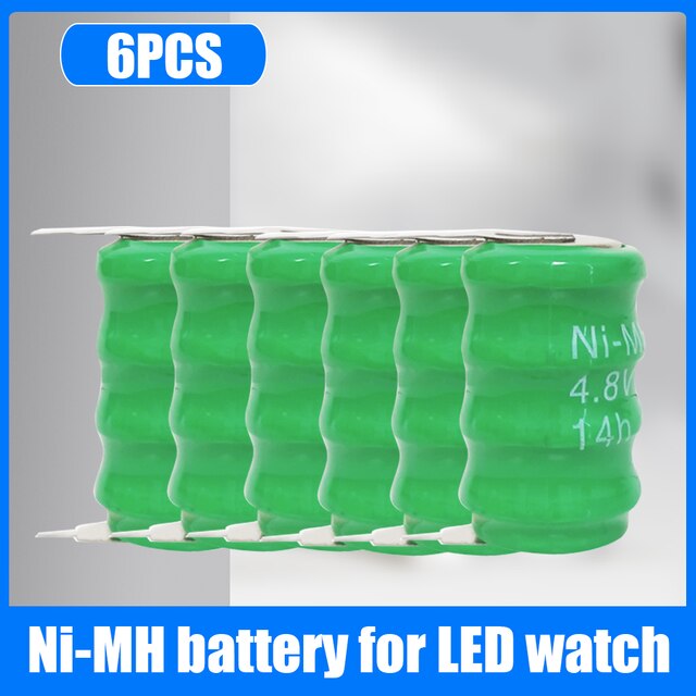 4.8V 80MAH Ni-MH Ni MH Rechargeable Battery With Solder Pins For Power Torch Computer Motherboard Camera Toys Clock Button Cell: 6PCS