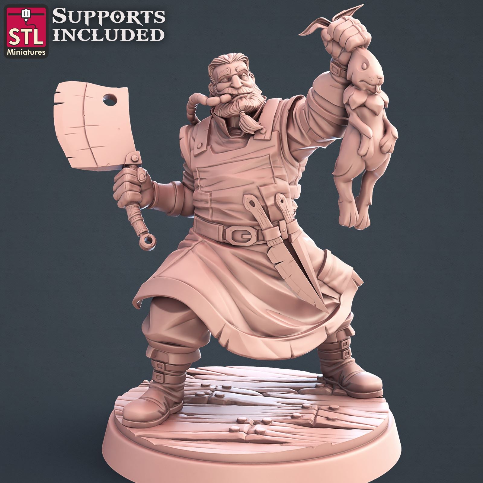 Butcher 28mm 32mm Miniatures for Wargames DND D&amp;D RPG Tabletop Unpainted 3D Printed/STL Miniatures