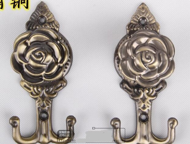 2pcs! Retro rose door wall Tassel hooks holder hanger curtain accessories home decoration.: D