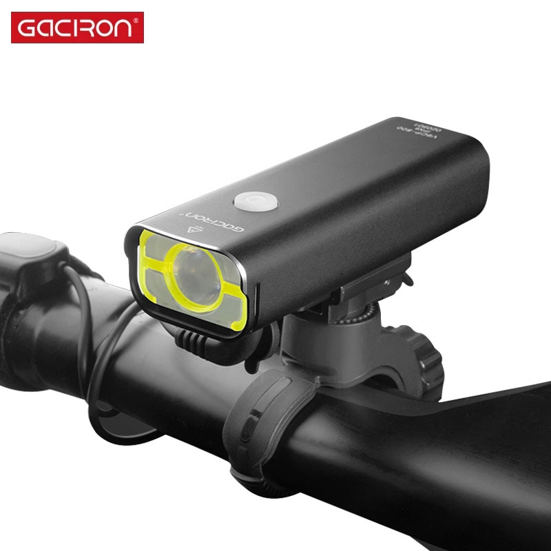 Gaciron lampa przednia robić roweru 800lm przyjazne dla oczu światło dzienne XPL2 koralik 5 trybów 2500mAH obudowa ze stopu USB opłata latarka doprowadziło latarnia