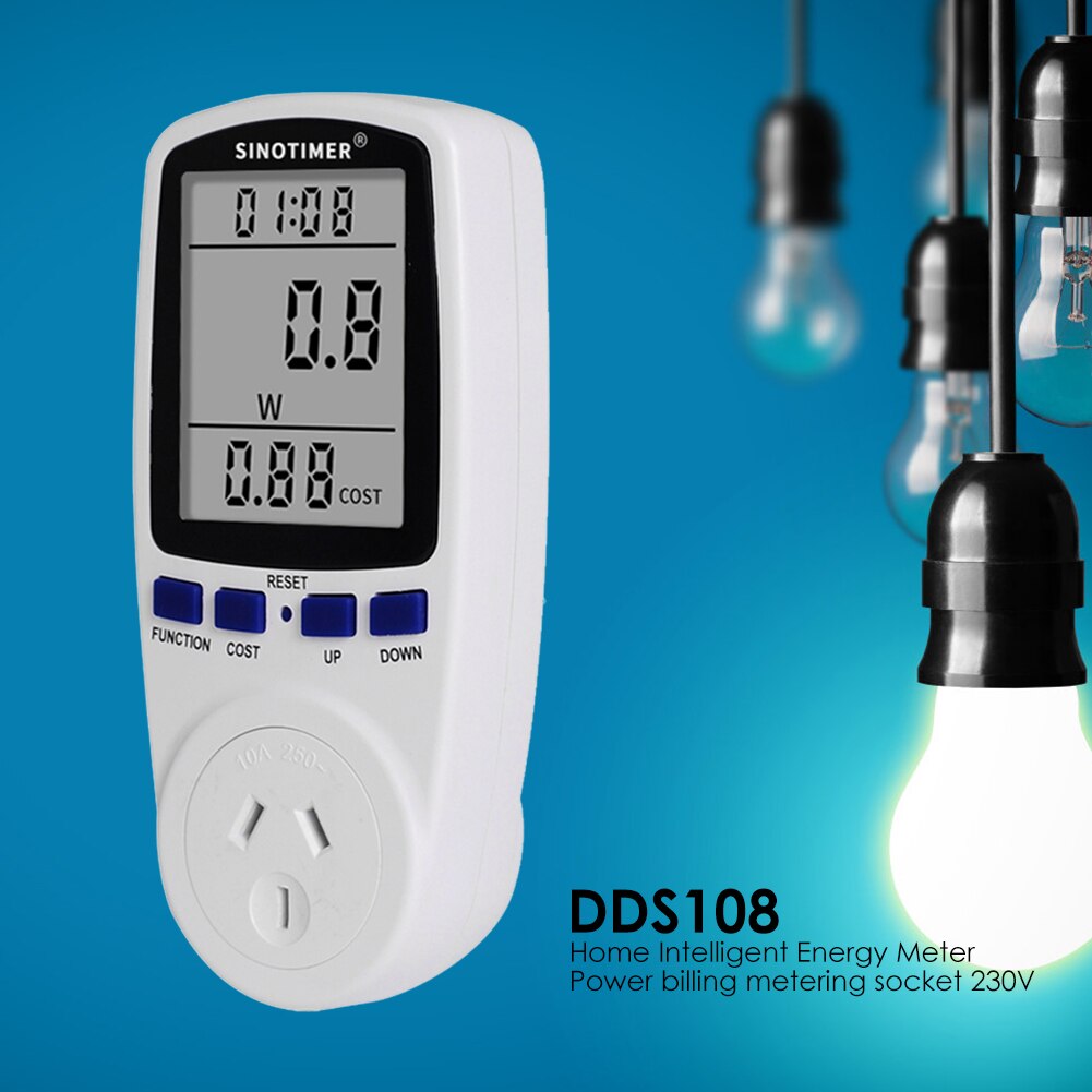 Elektrisitet digital monitor meter stor lcd display analysator husholdning intelligent digital spenning wattmeter overvåking socket