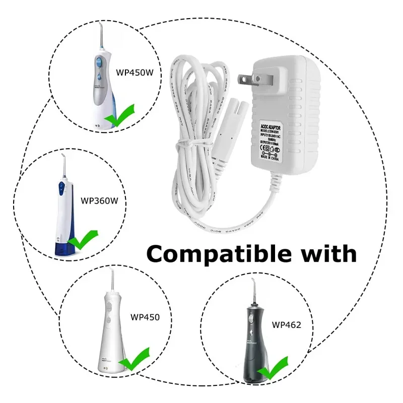 EU/US Plug Oplader Voor Waterpik WP360W 360C 440C 440 W 450EC 450 W 450C 460 W 460C 465 W 550 W 550C Netsnoer Twee Prong Adapter