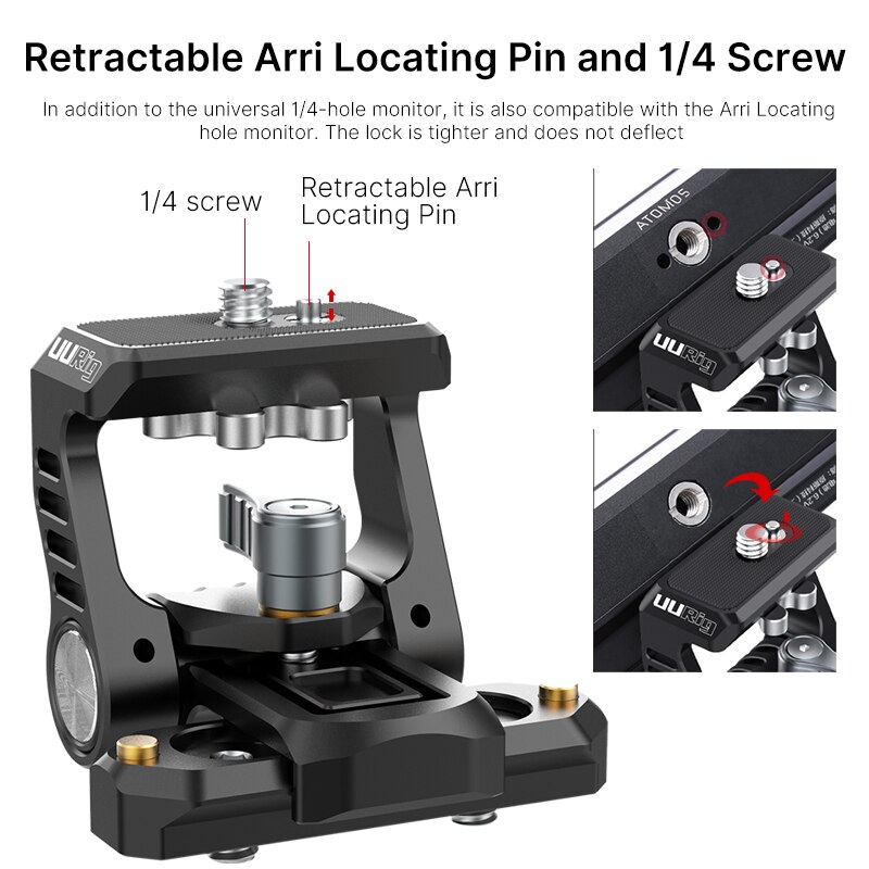 UURig R058 ARRI Locating Monitor Bracket Mount NATO Monitor Mount With 1/4 Screw Universal Adjustable DSLR Monitor Adapter