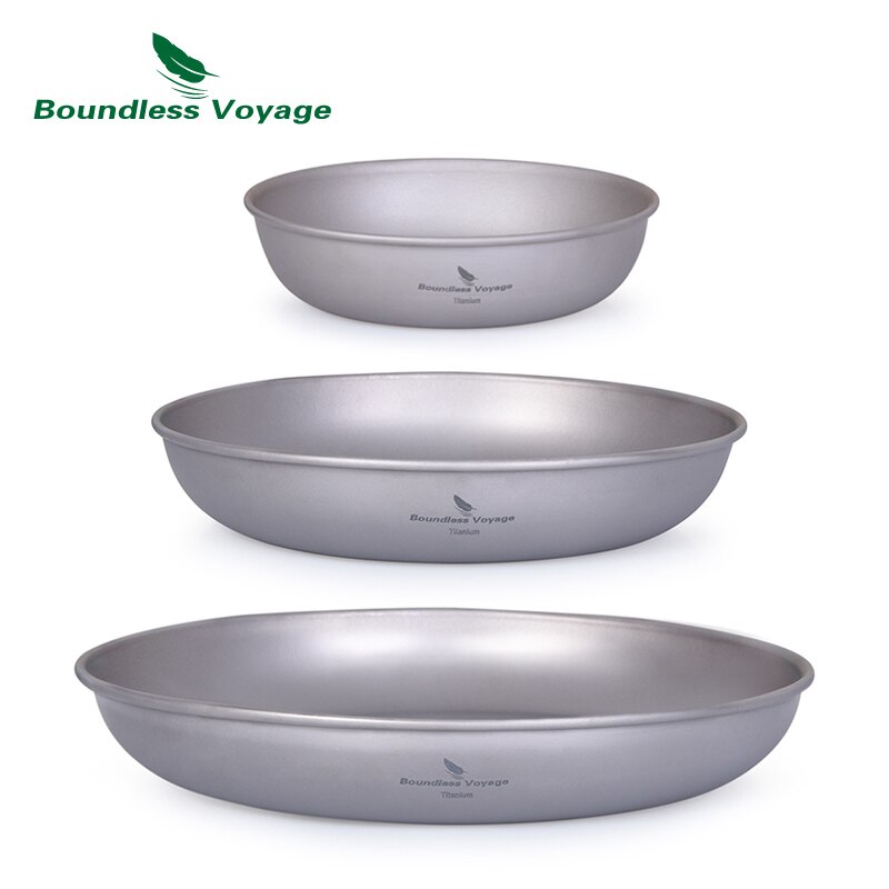 Assiette en titane Voyage sans limite, vaisselle de Camping en plein air, soucoupe, service de table, poêle Durable ultralégère pour aliments Sauce aux fruits: Ti1104T 3pcs