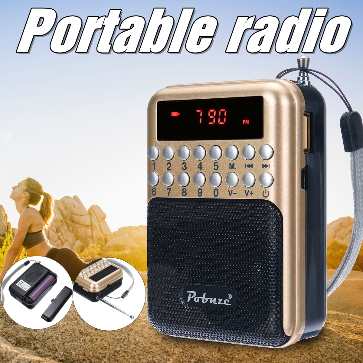 Mini Draagbare Lcd Digitale Fm Pocke T Radio Speaker Usb Tf Card Mp3 Speler